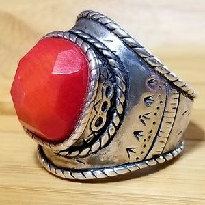 Silpada Sterling Silver & Coral Ring
